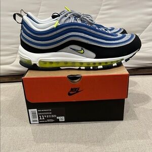 NIKE - Men’s Sz 11.5 Air Max 97 OG Atlantic Blue Voltage Yellow Like New